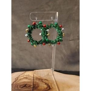 Christmas Wreath Holiday Hoop Earrings